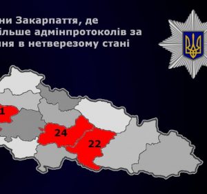 Патрульна поліція Закарпаття виявила з початку року 174 нетверезих водіїв
