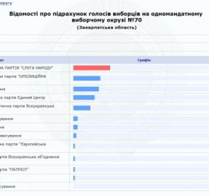 Свалявська ОВК опрацювала 100% протоколів: перемагає партія «Слуга Народу» та її кандидат Михайло Лаба