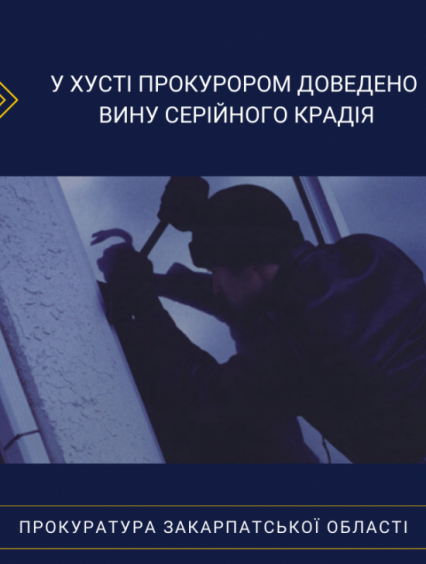 У Хусті прокурором доведено вину серійного крадія