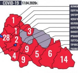 Ситуація щодо COVID-19 на Закарпатті станом на 9 годину 17 квітня